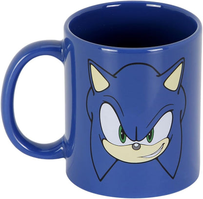 Sega-Sonic Face-Mug, Blue, 13 x 9.5 cm
