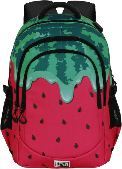 Oh My Pop! Melty Melon-Zaino Running PLUS, Verde, 34 x 46 cm, Capacità 32 L