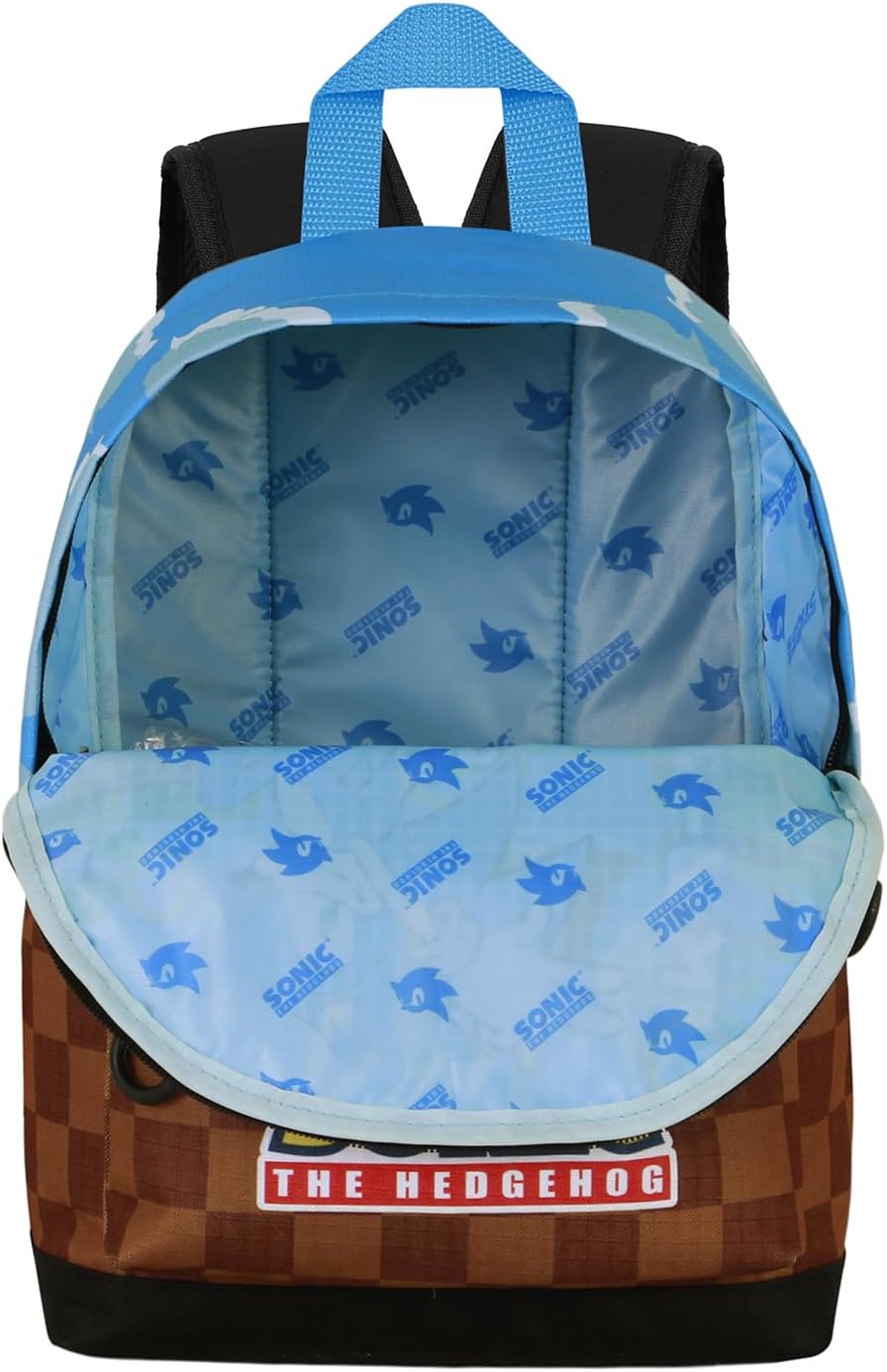 Sonic The Hedgehog - SEGA Greenhill-Small FAN HS Backpack, Multicolour, 25 x 35 cm, Capacity 12 L