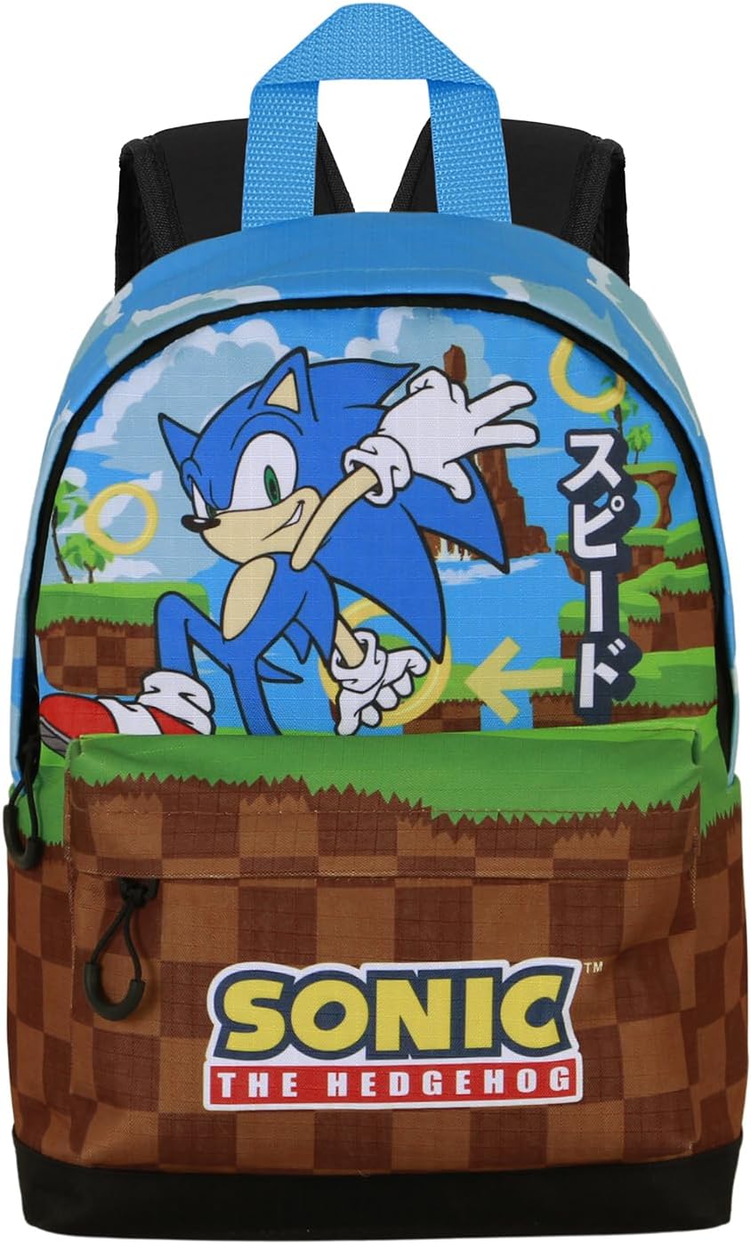 Sonic The Hedgehog - SEGA Greenhill-Small FAN HS Backpack, Multicolour, 25 x 35 cm, Capacity 12 L