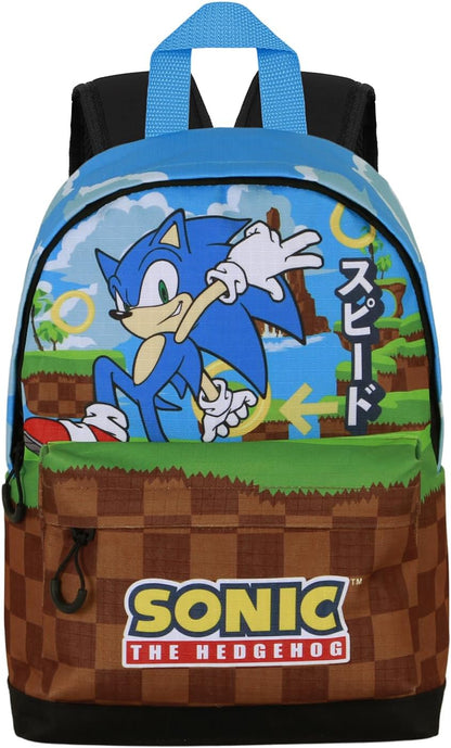 Sonic The Hedgehog - SEGA Greenhill-Small FAN HS Backpack, Multicolour, 25 x 35 cm, Capacity 12 L