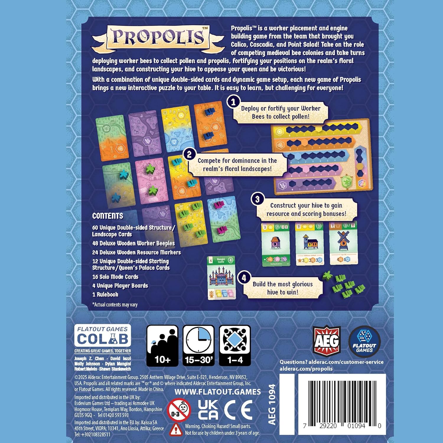 AEG & FlatOut Games | Propolis - Big Engine Building Worker Placement Strategy Game in a Small Box | Deploy Bees, Build Hives | Ages 10+ | 1-4 Players