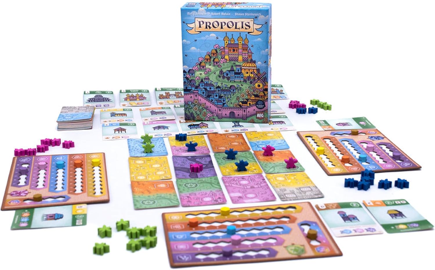 AEG & FlatOut Games | Propolis - Big Engine Building Worker Placement Strategy Game in a Small Box | Deploy Bees, Build Hives | Ages 10+ | 1-4 Players
