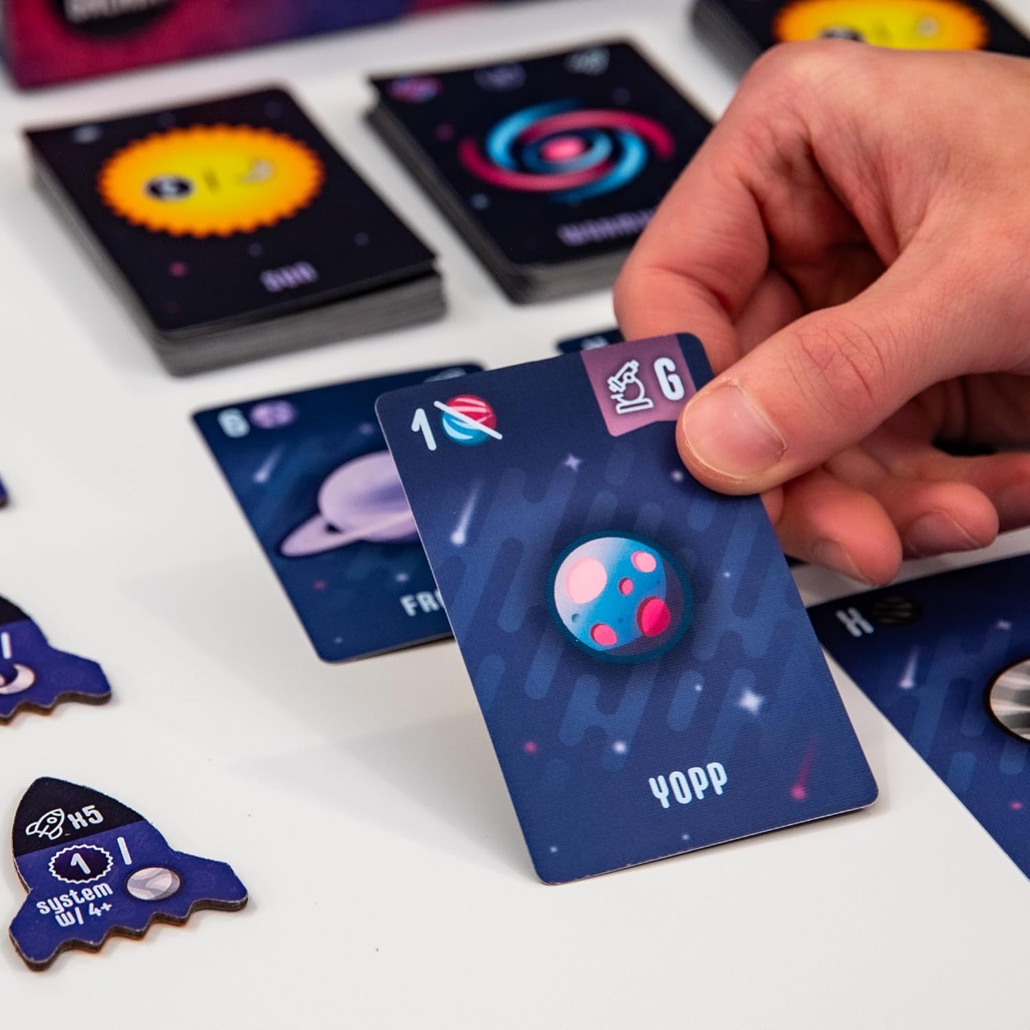 AEG & FlatOut Games | Point Galaxy - Follow-Up to The Award-Winning Family Card Game Point Salad | Puzzly Space Exploration | Ages 10+ | 1-5 Players