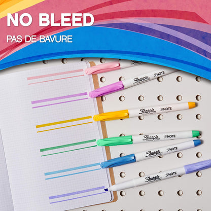 Sharpie S-Note Highlighter Pens | Part Art Marker Pen, Part Highlighter to Draw, Write & More | Assorted Pastel Colours | Chisel Tip | 4 Count