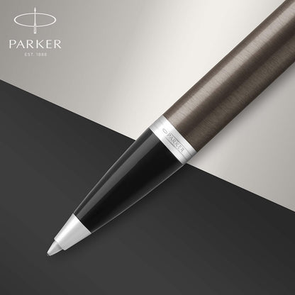 PARKER IM Ballpoint Pen, Dark Espresso with Medium Point Blue Ink Refill (1931671