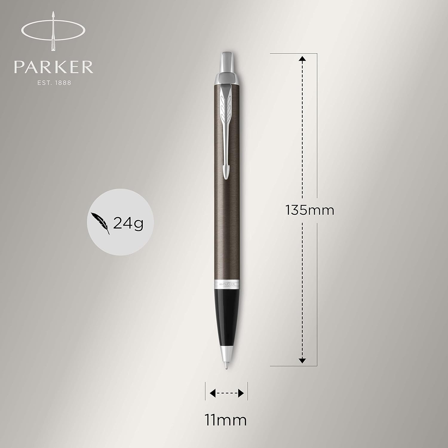PARKER IM Ballpoint Pen, Dark Espresso with Medium Point Blue Ink Refill (1931671