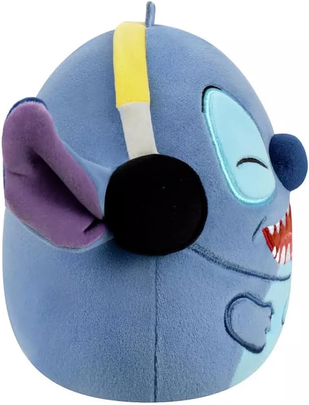 Squishmallows Originele 8-Inch Disney Stitch met Hoofdtelefoon Pluche