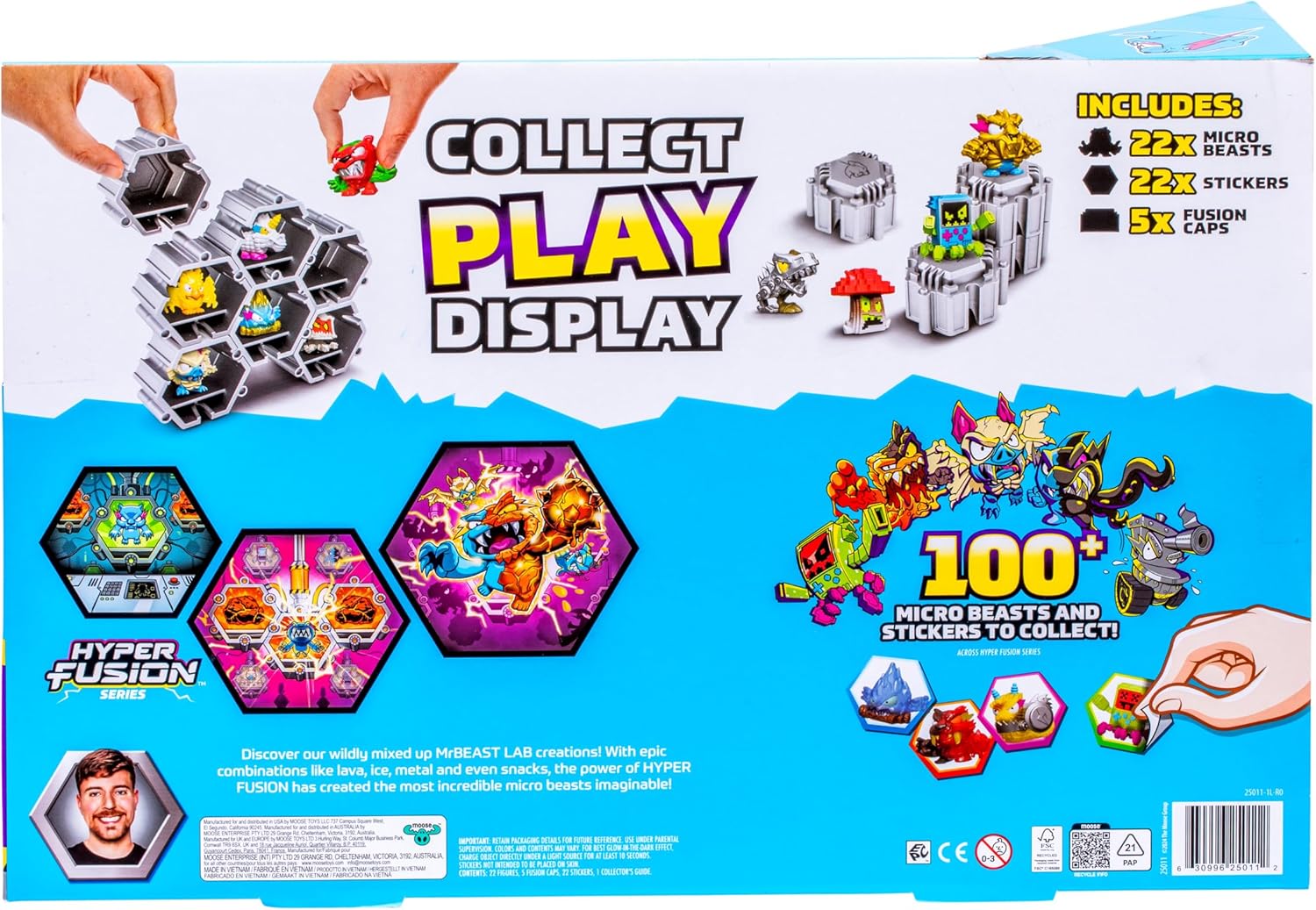 MrBeast Lab Swarms Hyper Series, Collect 100+ Unique Hyper Swarms, Chaos Pack Includes 22 Micro Beasts, 22 Collectible Stickers & 5 Caps to Build Out Your Own MrBeast Lab