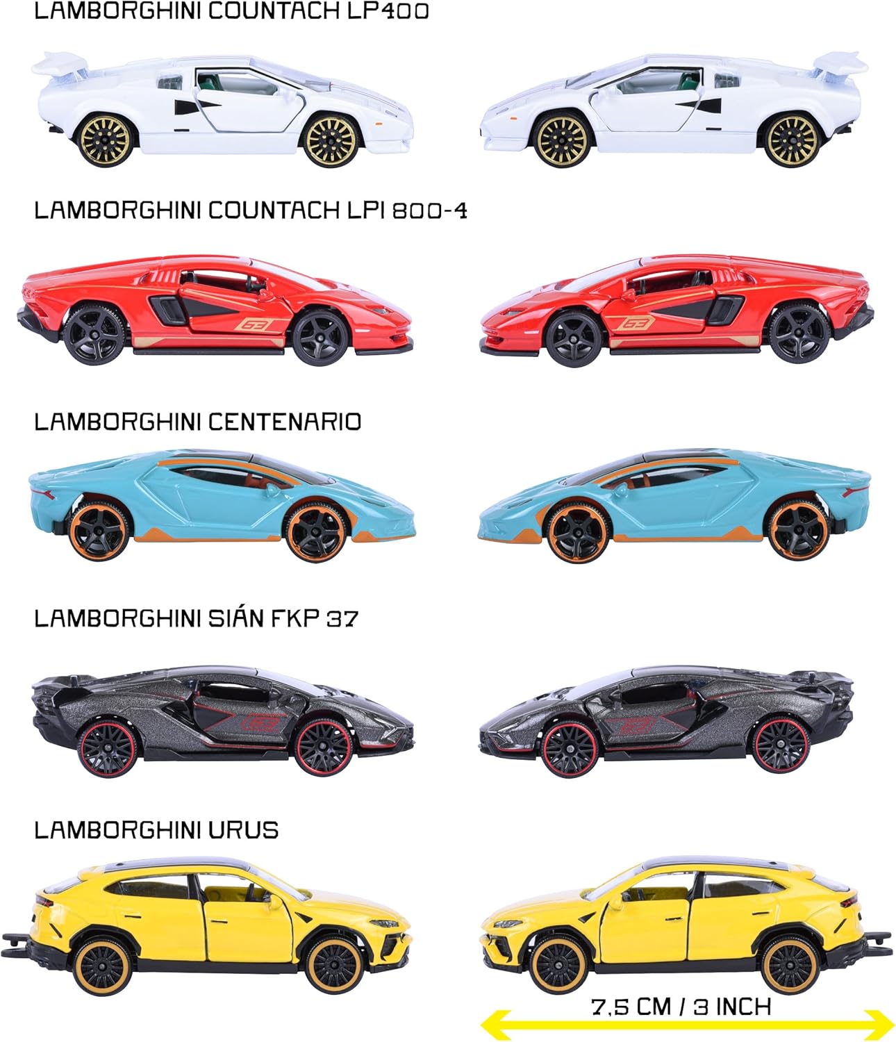 Lamborghini 5 Pieces Giftpack die cast collection vehicles to display and play