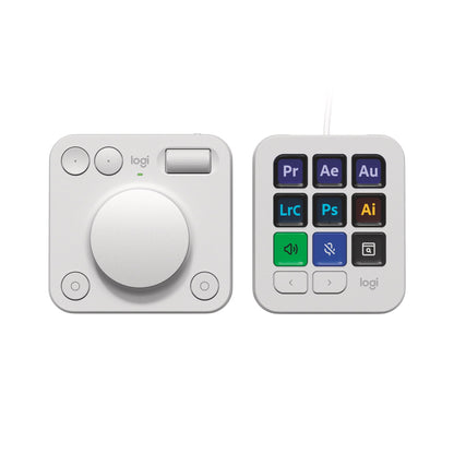 Logitech MX Creative Console, programmeerbaar toetsenblok met 9 aanpasbare lcd-toetsen en draaiknop voor grafisch ontwerp, videobewerking, fotografie, gebruik met Adobe, Zoom, Spotify en meer