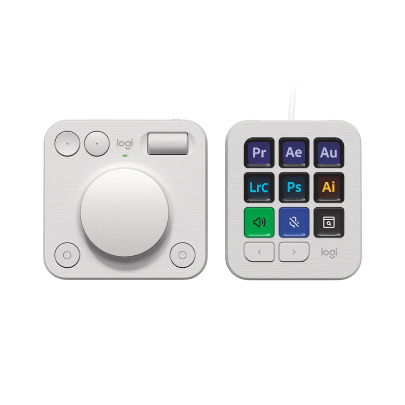 Logitech MX Creative Console, programmeerbaar toetsenblok met 9 aanpasbare lcd-toetsen en draaiknop voor grafisch ontwerp, videobewerking, fotografie, gebruik met Adobe, Zoom, Spotify en meer