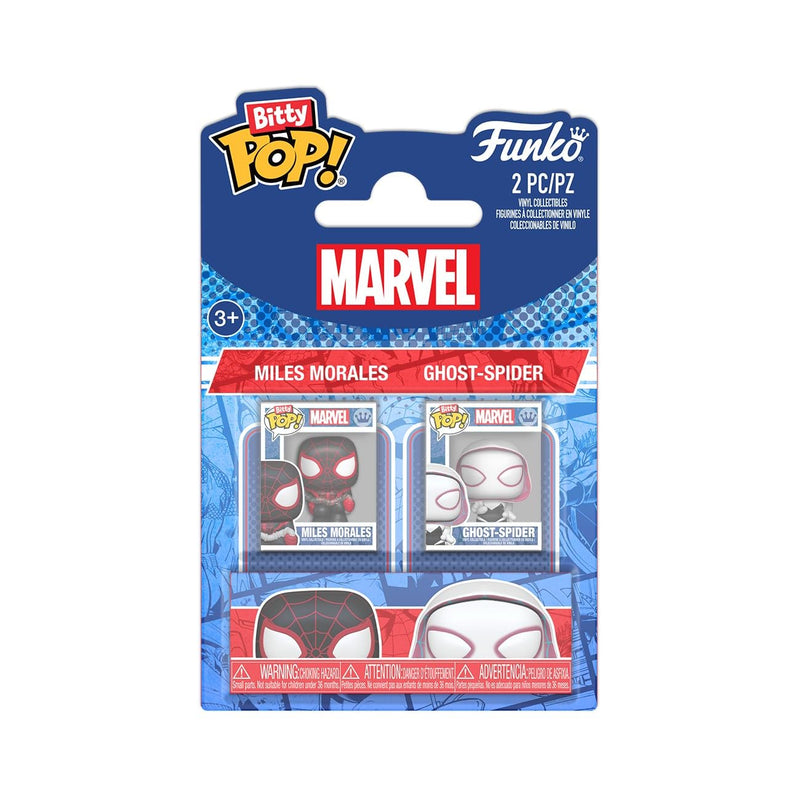 Funko Pop! Bitty 2-Pack: Spider-Man - Miles Morales & Spider Gwen - 0.9 Inch (2.2 Cm) Collectable - Gift Idea - Party Bags Stocking - Cake Topper