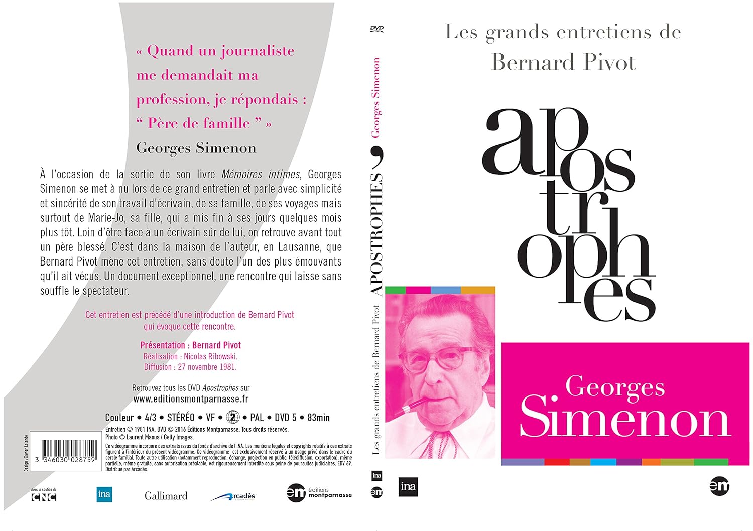 Les Grands Entretiens De B Pivot Apostrophes Georges Simenon/Slim
