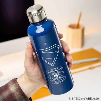 Paladone Superman Blue Metal Water Bottle, Officially Licensed DC Comics Superhero 500ml Stainless Steel Insulated Reusable Flask for School, Sports, Work