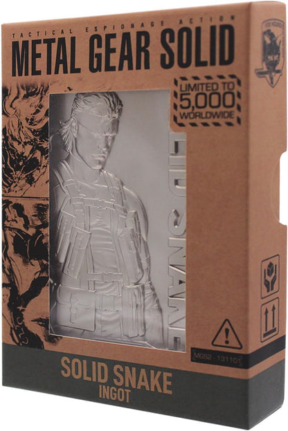 FaNaTtik Metal Gear Solid 2 Limited Edition Solid Snake Metal Ingot – Officially Licensed Merchandise, 5,000 Worldwide, Display Stand Included