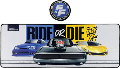 Fast & Furious “Ride or Die” Desk Pad & Coaster Set – Large Pad with Non-Slip Base – Official Movie Merchandise for Home, Office & Gamers