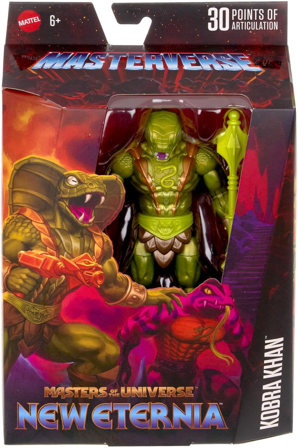 Masters of the Universe Masterverse Action Figure, New Eternia Kobra Khan, 7 Inch MOTU Toy 30 Articulations, Camo Khan Alt Look with Accessories, JBP86