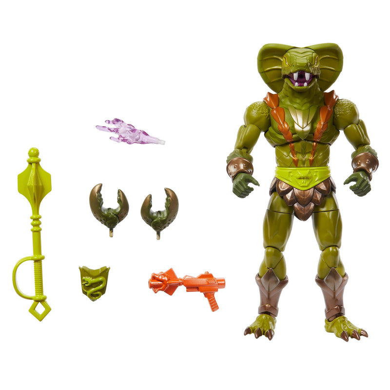 Masters of the Universe Masterverse Action Figure, New Eternia Kobra Khan, 7 Inch MOTU Toy 30 Articulations, Camo Khan Alt Look with Accessories, JBP86