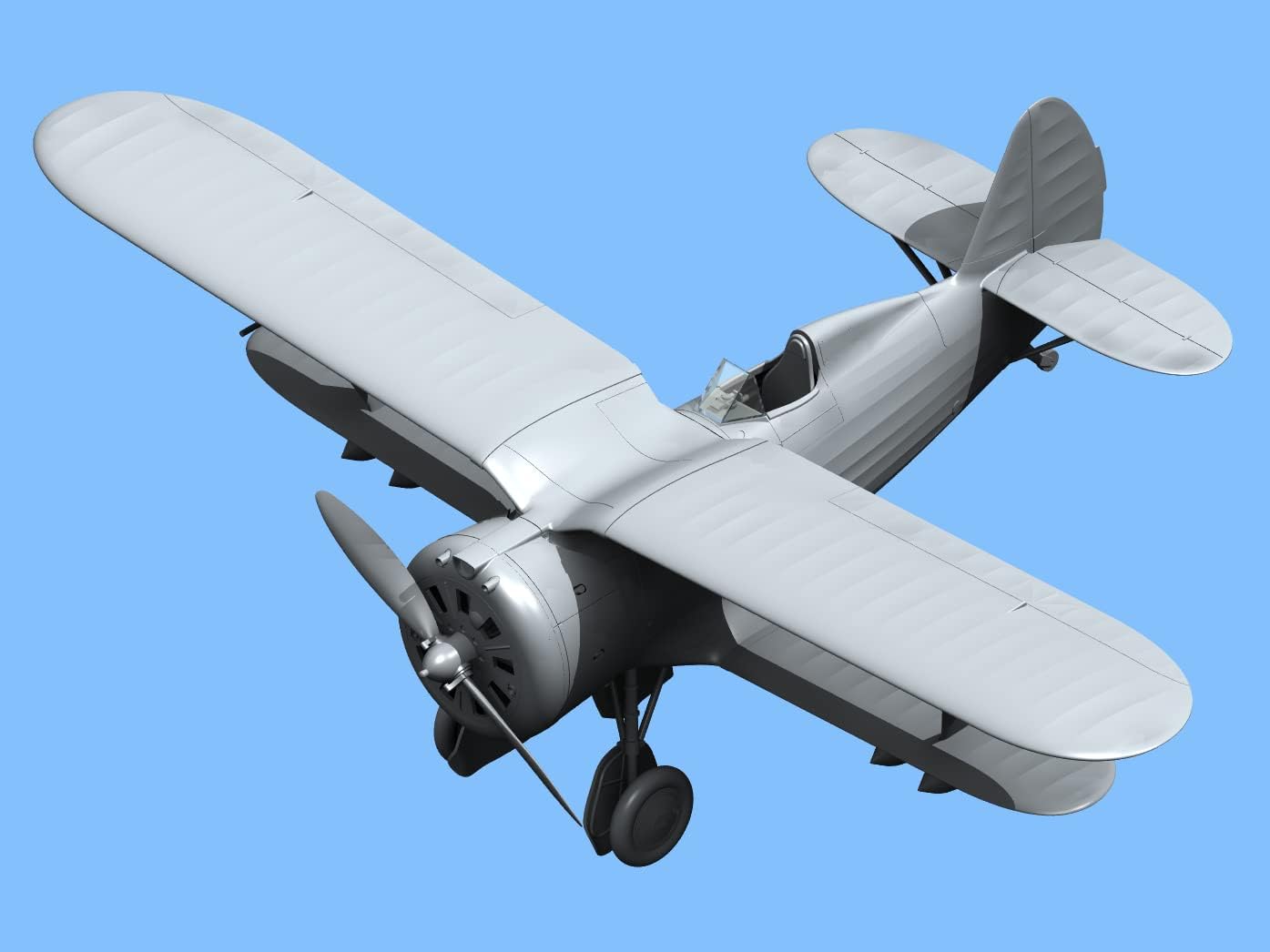 ICM ICM48095 1:48-I-153 Chaika WWII Soviet Biplane Fighter,Black