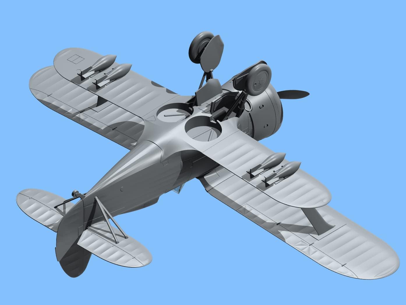 ICM ICM48095 1:48-I-153 Chaika WWII Soviet Biplane Fighter,Black