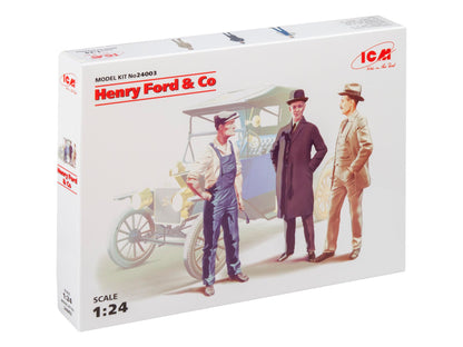 ICM ICM24003 1:24-Henry Ford & Co 3 Figures (Car not included