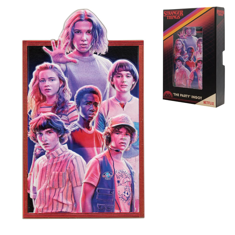 Lingotto di metallo in edizione limitata di Stranger Things "The Party" - Pezzo da collezione ufficiale Netflix per fan e collezionisti