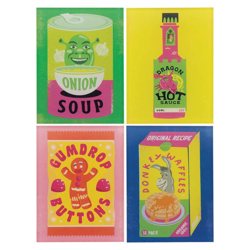 Shrek Magnet Set – Set of 4 Fridge Magnets with Movie Characters – Official Merchandise for Home, Office & Gifts