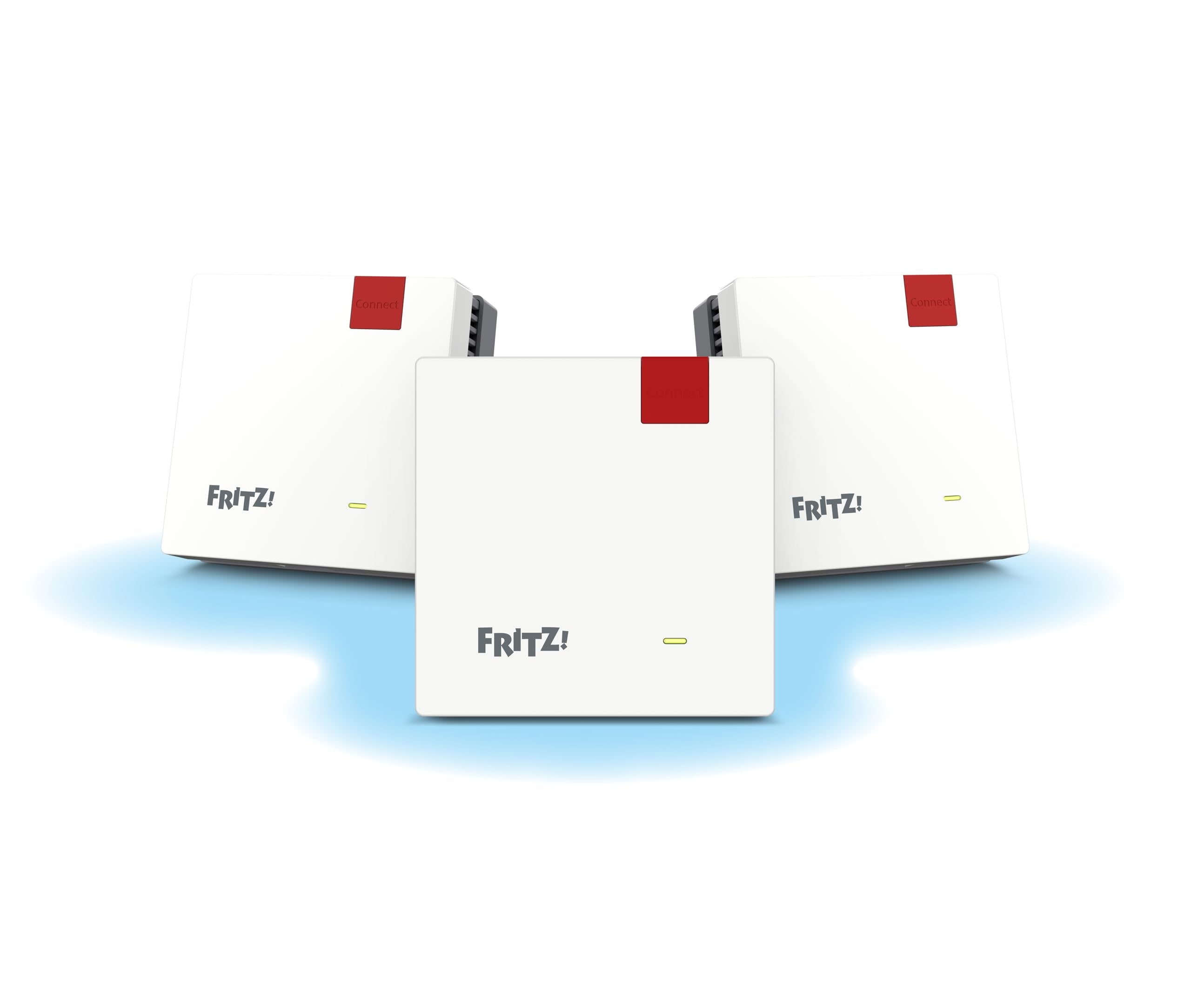 FRITZ!Mesh Wi-Fi Set 1600 (3 Pack) - Mesh WiFi up to 3,000 Mbit/s, Dual Band, Plug & Play, Compatible with All Routers, Free Updates, Made in Europe, 5 Year Warranty, for 5-7 Rooms