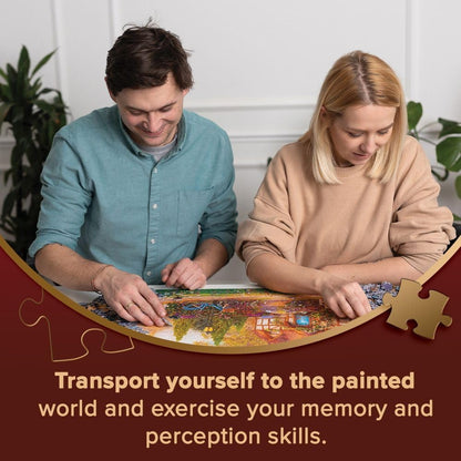 Trefl Premium Plus Quality - Puzzle Tea Time: Desert Race - 1000 Elements, Series Painted Nostalgic Pictures, Ideal Adaptation of Pieces, for Adults and Children from 12 Years