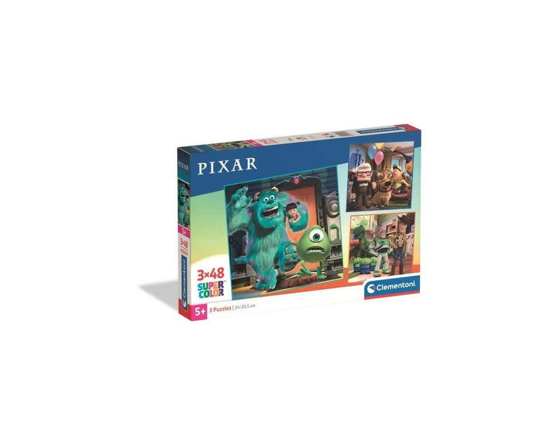 Clementoni Puzzle 3x48 Disney Pixar 144 Stücke für Kindern 5-8 Jahre, Cartoon, Geschenk für Kinder, Puzzle für Kinder, Made in Italy, 25065
