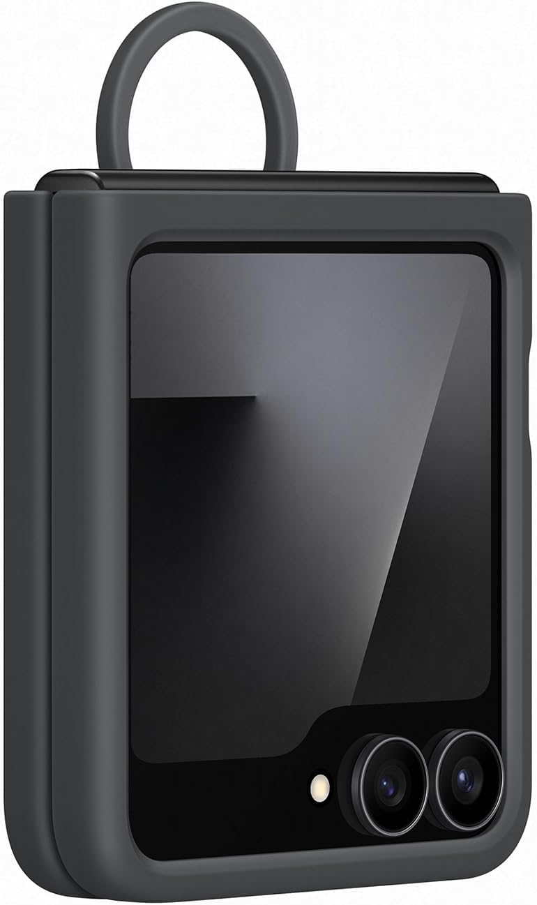 Samsung Silicone Case with Ring Custodia pieghevole in silicone con anello per Galaxy Z Flip6 | Z Flip7 FE, Black