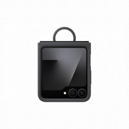 Samsung Silicone Case with Ring Custodia pieghevole in silicone con anello per Galaxy Z Flip6 | Z Flip7 FE, Black