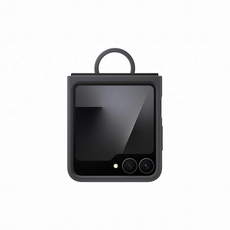Samsung Silicone Case with Ring Custodia pieghevole in silicone con anello per Galaxy Z Flip6 | Z Flip7 FE, Black