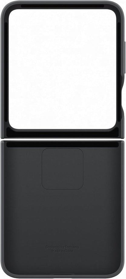 Samsung Silicone Case with Ring Custodia pieghevole in silicone con anello per Galaxy Z Flip6 | Z Flip7 FE, Black