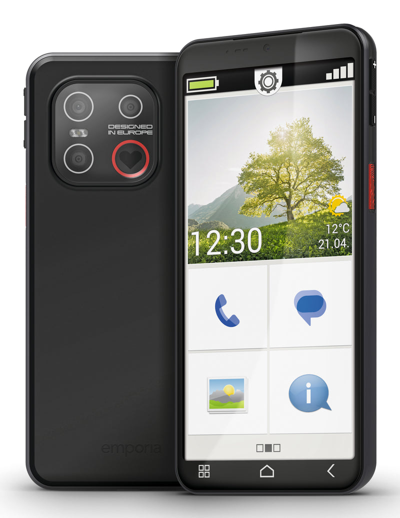 Emporia emporiaSMART.7mini 13.8 cm (5.45") Single SIM Android 15 4G USB Type-C 6 GB 128 GB 3500 mAh Black