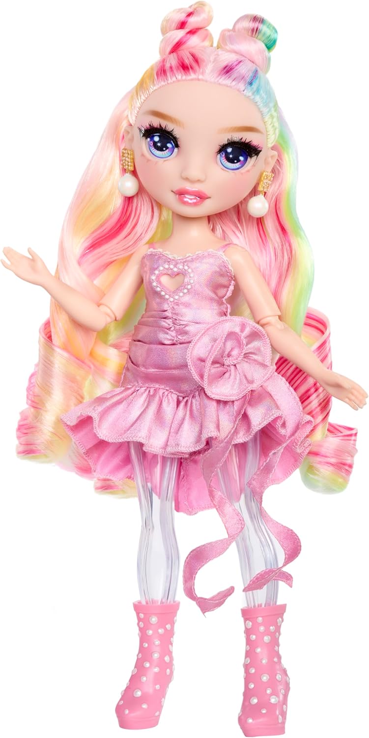 Rainbow High Rainbow Shimmers with Slime - Bella, Pink - 28cm Fashion Doll, Comes with a Slime Kit and a Pet Llama, Suitable for Children Ages 4+