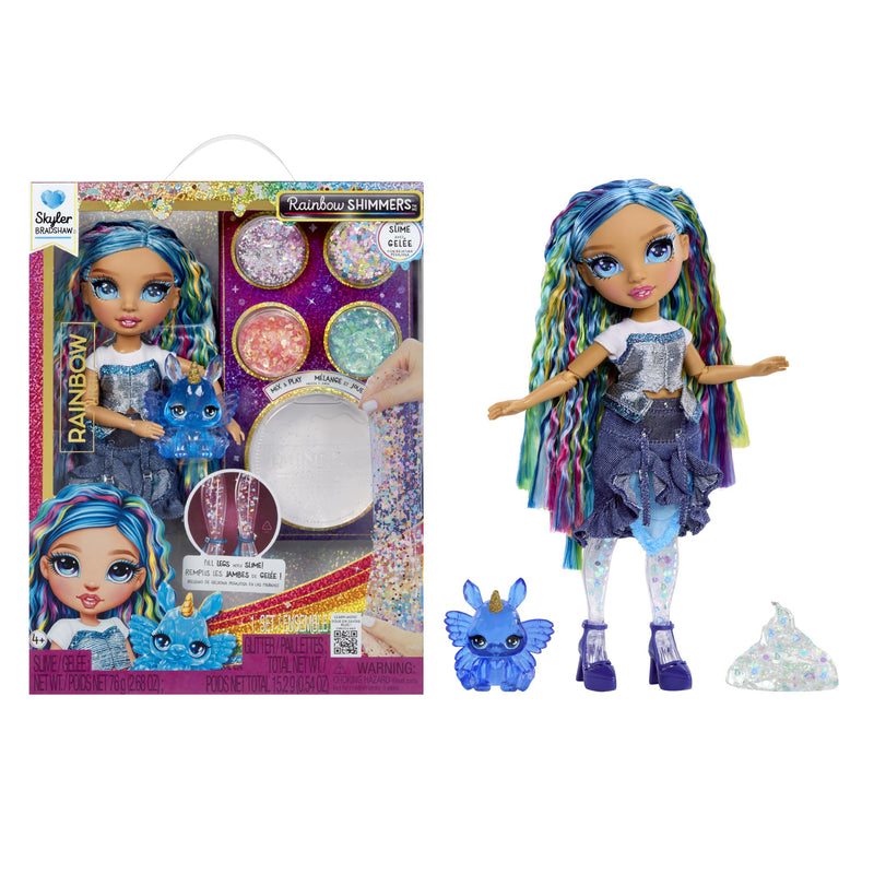 Rainbow High Rainbow Shimmers with Slime - Bella, Pink - 28 cm Modepuppe mit 1 Schleim-Set und 1 Llama-Haustier, Geeignet für Kinder ab 4 Jahren