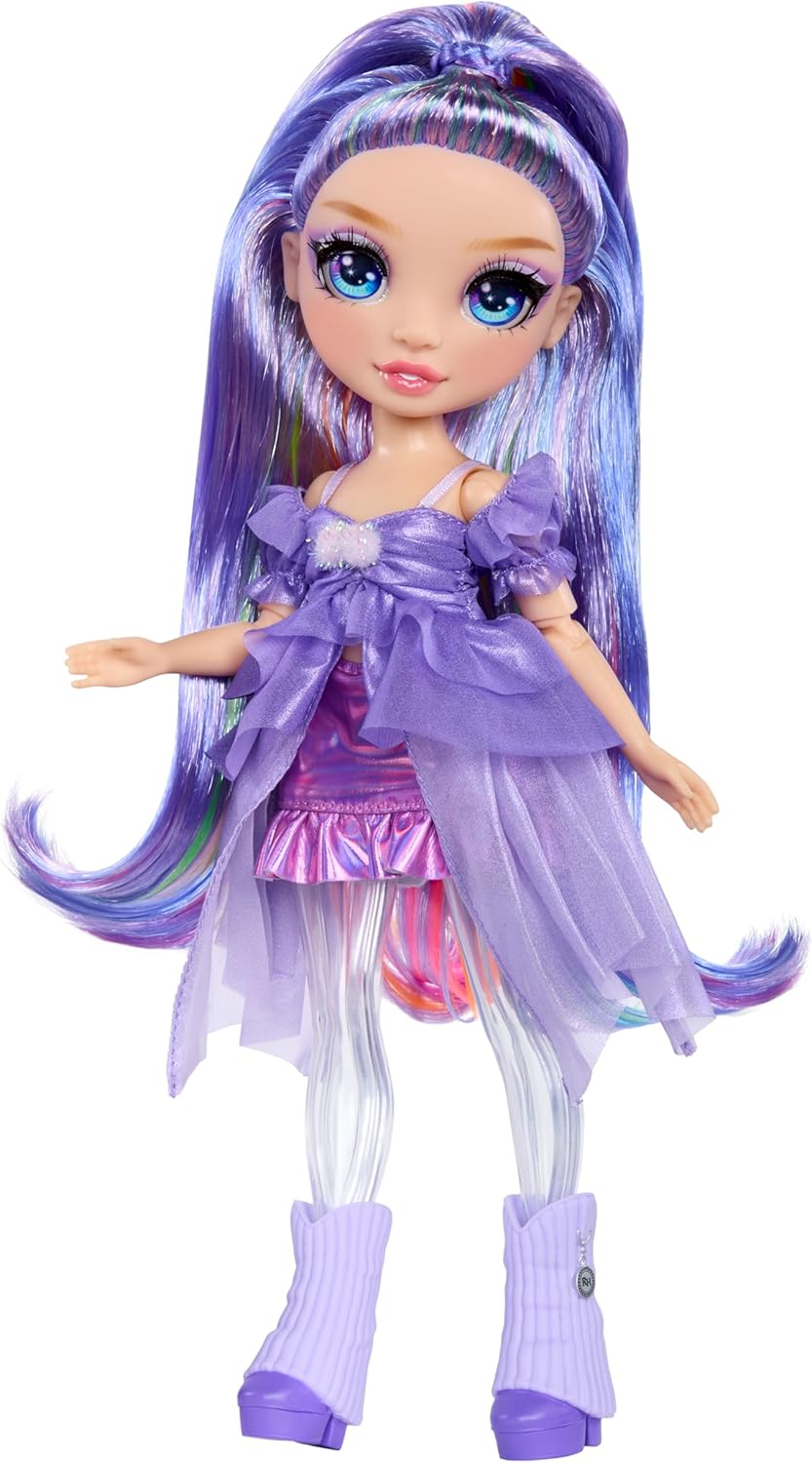 Rainbow High Rainbow Shimmers with Slime - Purple, Purple - 28cm Model Doll, with Slime Kit and Pet Squirrel, Suitable for Ages 4+