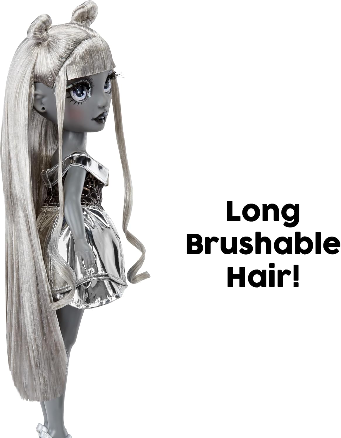 RAINBOW HIGH Shadow High Luna Madison - Muñeca de Moda en Escala de Grises de 28 cm, Pelo Gris, Traje Gris Metalizado, Bolso con Estilo, Bonito Regalo para Niños de 4 a 10 Años