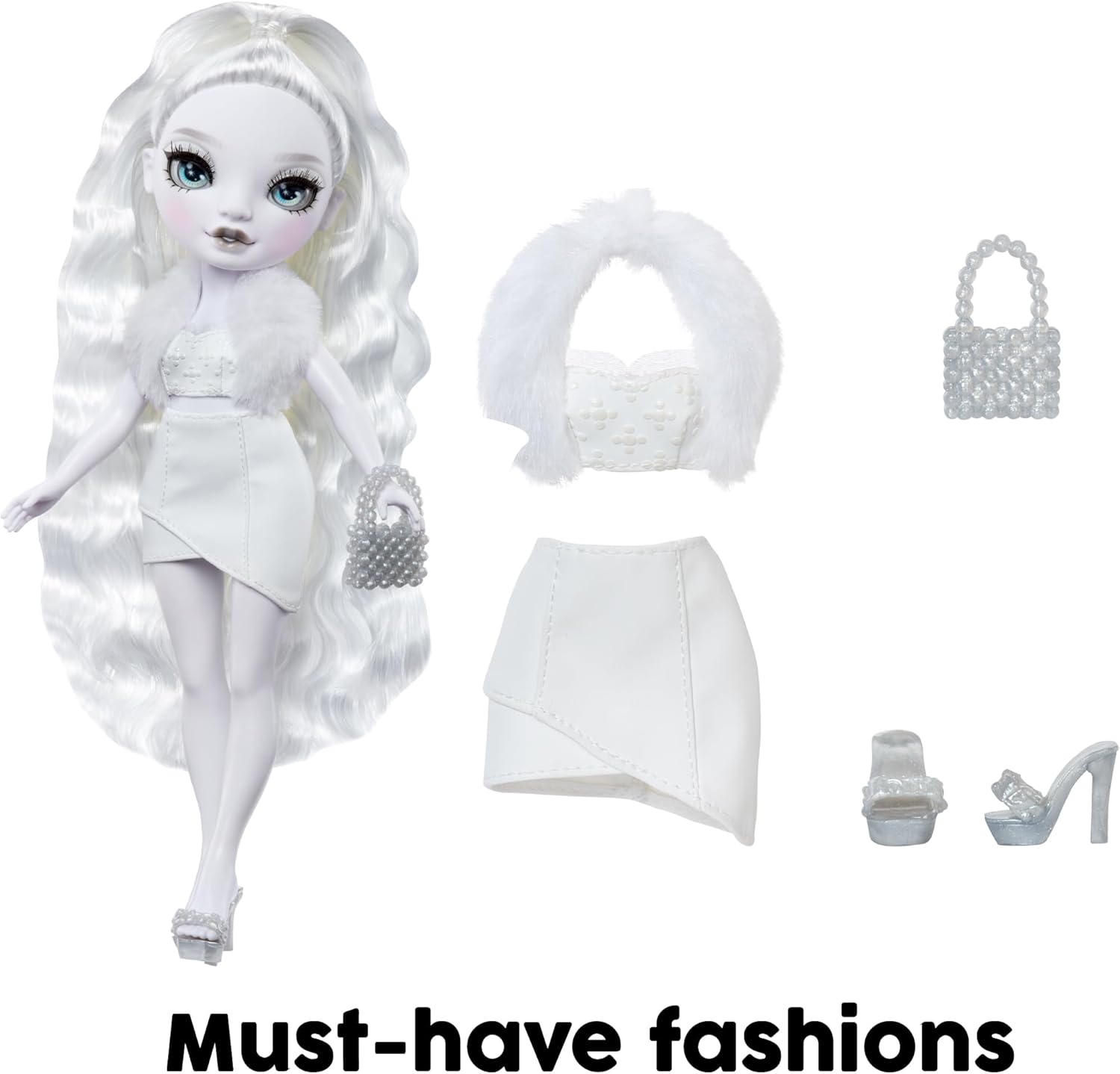 RAINBOW HIGH Shadow High Natasha Zima - Muñeca de Moda en Escala de Grises de 28 cm, Pelo y Traje Blancos, Bolso con Estilo, Bonito Regalo para Niños de 4 a 10 Años