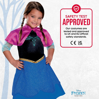 Disney Official Frozen Travelling Anna Standard Costume Kids, Princess Dress Up for Girls