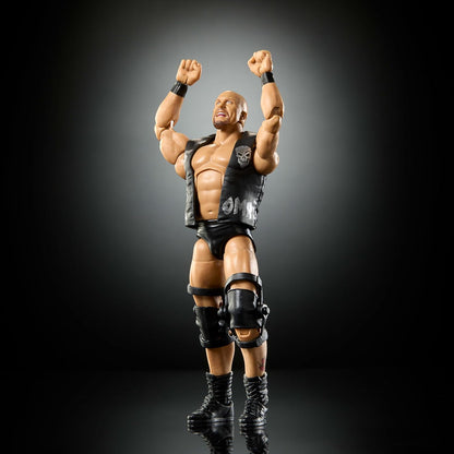 Mattel WWE Elite Action Figure & Accessories, Greatest Hits 2025 Set, 6-inch Collectible “Stone Cold” Steve Austin with 25 Articulation Points & Swappable Hands, JHT58