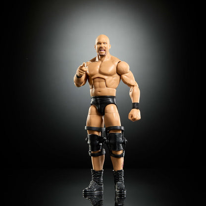 Mattel WWE Elite Action Figure & Accessories, Greatest Hits 2025 Set, 6-inch Collectible “Stone Cold” Steve Austin with 25 Articulation Points & Swappable Hands, JHT58