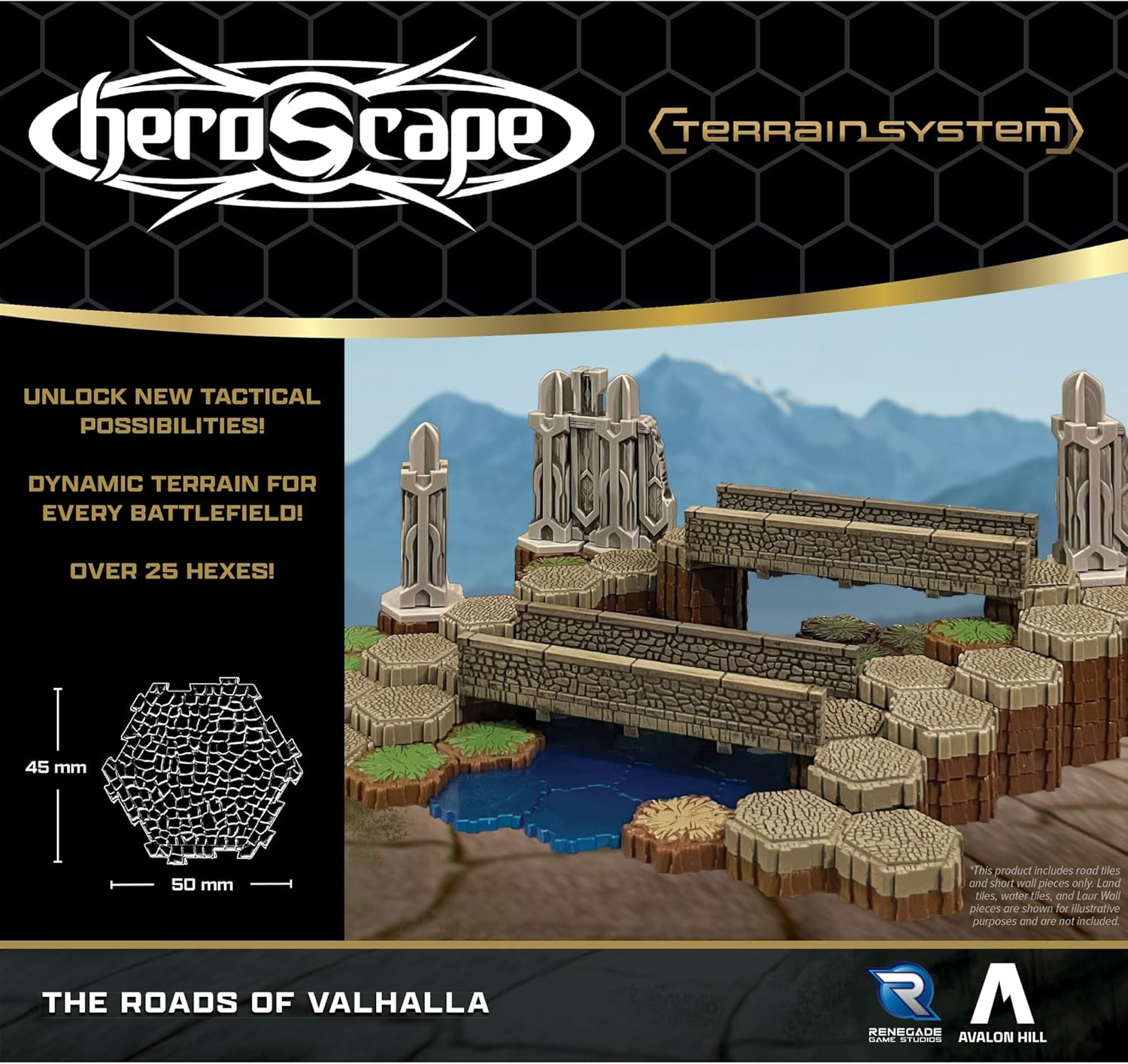Renegade Game Studios - Heroscape Roads of Valhalla Terrain Expansion - Add on Content for The Heroscape Miniatures Game - Battle Box or Master Set is Required to Play