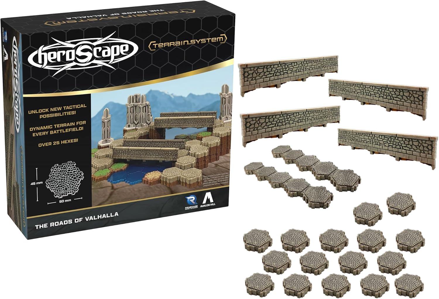 Renegade Game Studios - Heroscape Roads of Valhalla Terrain Expansion - Add on Content for The Heroscape Miniatures Game - Battle Box or Master Set is Required to Play
