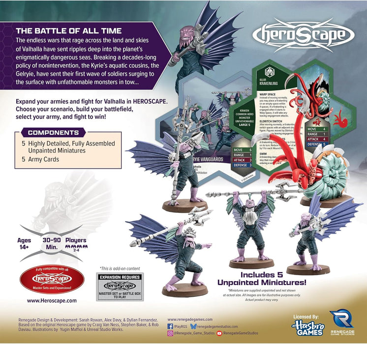Renegade Game Studios - Heroscape Krakenling and Gelyrie Vanguards Army Expansion - Add on Content for The Heroscape Miniatures Game - Battle Box or Master Set is Required to Play