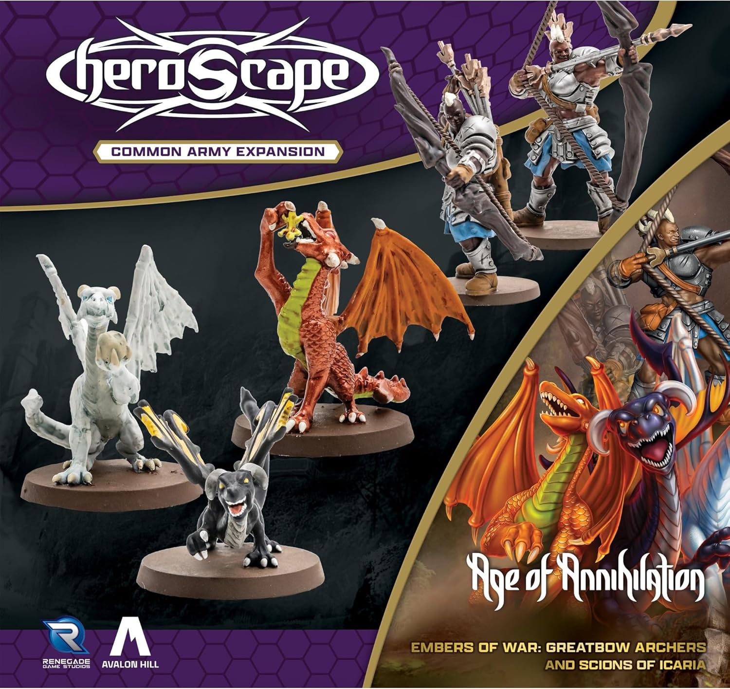 Renegade Game Studios - Heroscape Greatbow Archers and Scions of Icaria Army Expansion - Add on Content for The Heroscape Miniatures Game - Battle Box or Master Set is Required to Play