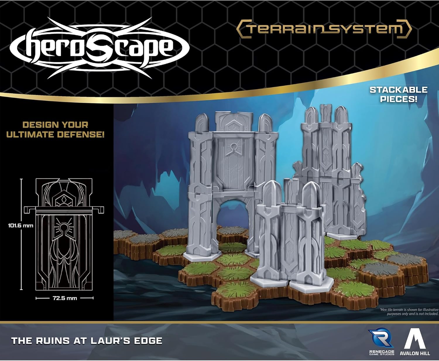 Renegade Game Studios - Heroscape The Ruins at Laur's Edge Terrain Expansion - Add on Content for The Heroscape Miniatures Game - Battle Box or Master Set is Required to Play