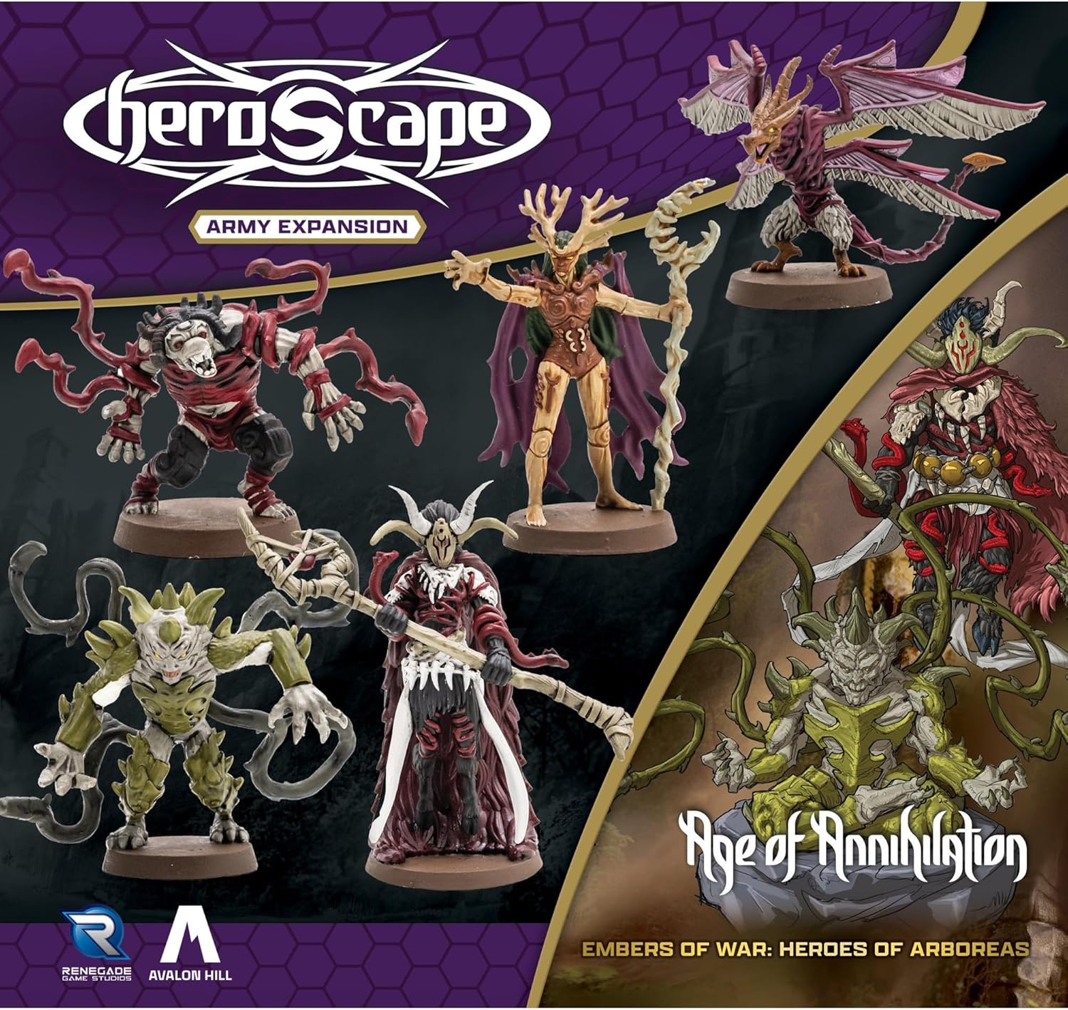 Renegade Game Studios - Heroscape Heroes of Aboreas Army Expansion - Add on Content for The Heroscape Miniatures Game - Battle Box or Master Set is Required to Play